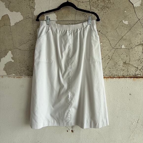 Vintage Cargo Midi Skirt Koret Utility Pockets Made in USA Womens 14 Minimalist - Picture 1 of 8